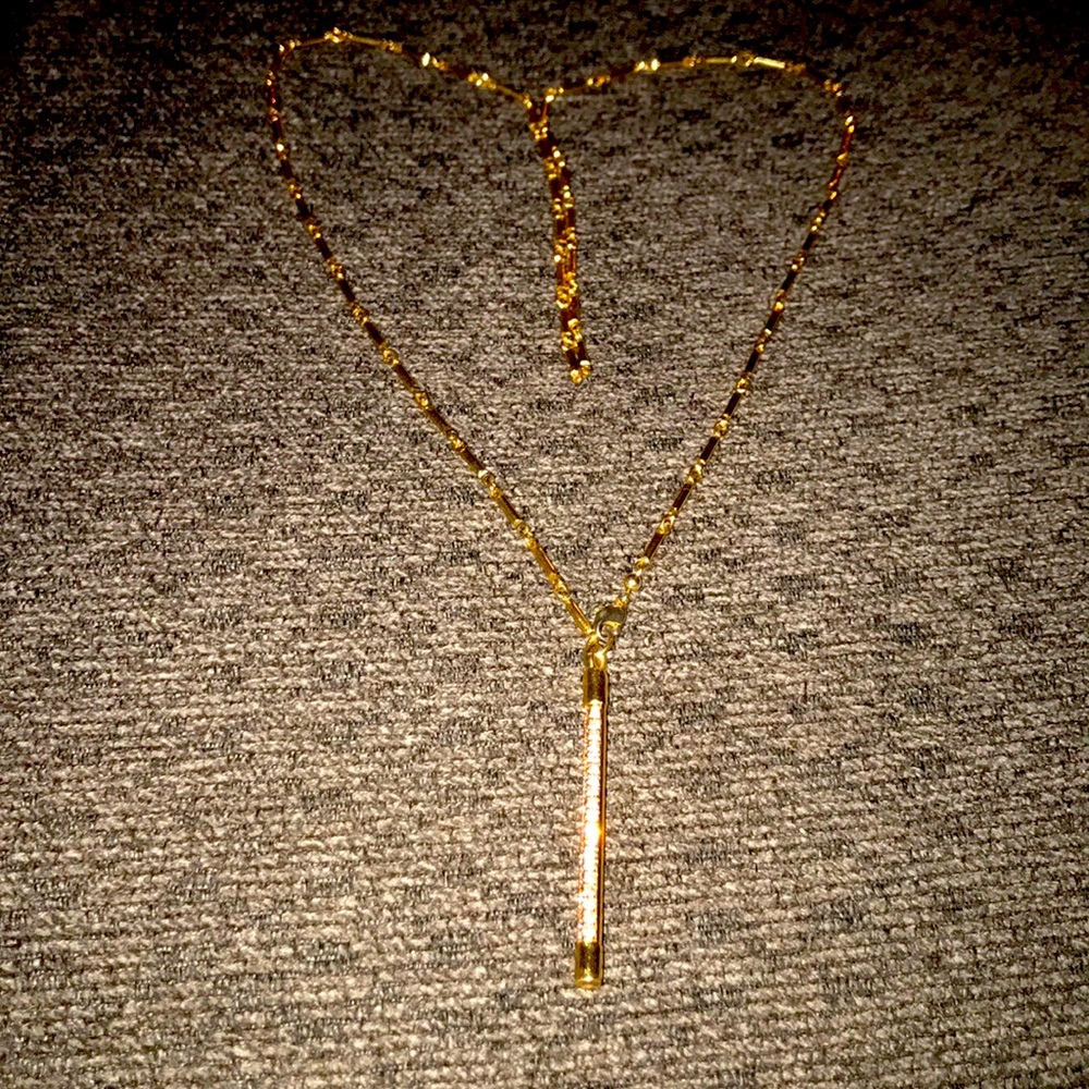 Swarovski gold tone and rose crystal necklace